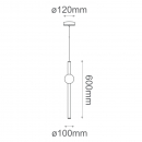 CRUZE- Colgantes creativa moderna de lujo 1 luz LED, palo largo