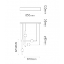 CRUZE- Colgantes creativa moderna de lujo 4 luces LED, palo largo