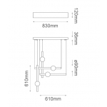 CRUZE- Colgantes creativa moderna de lujo 4 luces LED, palo largo