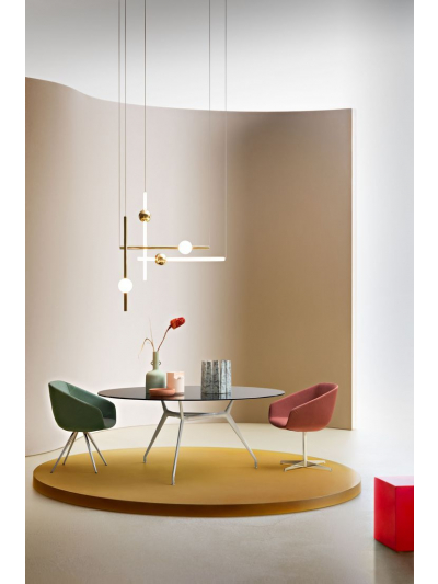 CRUZE- Colgantes creativa moderna de lujo 4 luces LED, palo largo