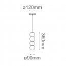 Tribeca- Lámpara de bolas de cristal, minimalista de lujo