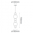 Tribeca- Lámpara de bolas de cristal, minimalista de lujo