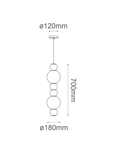 Tribeca- Lámpara de bolas de cristal, minimalista de lujo