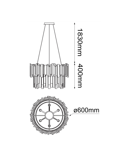 COLGANTE DECORATIVO BLOQUES VIDRIADOS REDONDO