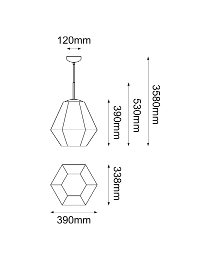 COLGANTE DECORATIVO PRISMA OCEANO PROFUNDO