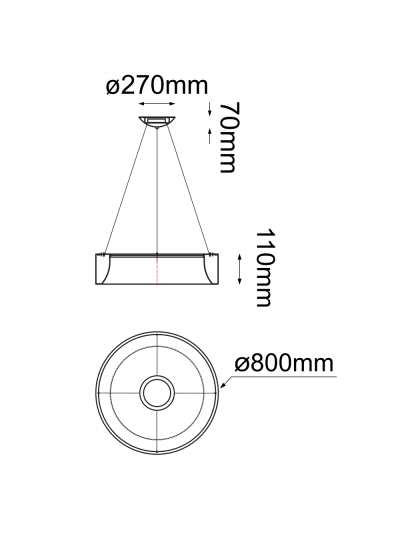 Aro LED Suspendido Negro