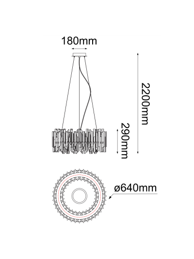 COLGANTE DECORATIVO CRISTALES VARITAS REDONDO