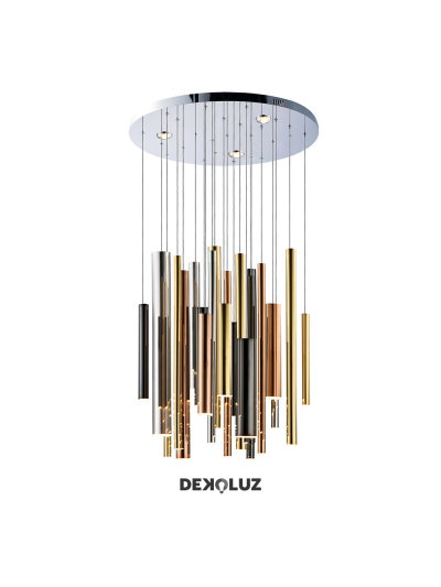 Lámpara Tubos Multicolor Moderna