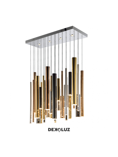 Lámpara Tubos Rectangular Multicolor