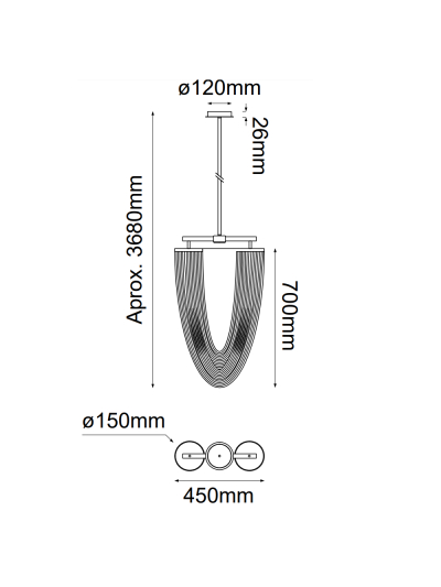 Lámpara Cadenas Doradas Elegante