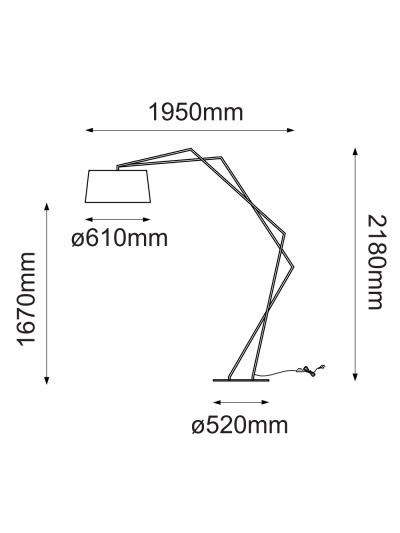 Lámpara Piso Negra Moderna