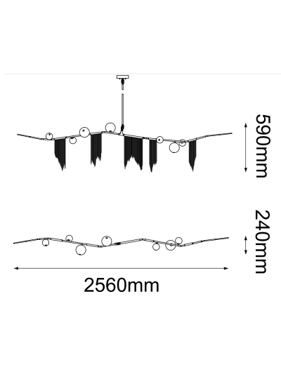 Lámpara Esferas Cadenas Doradas