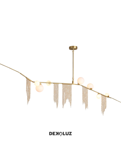Lámpara Esferas Cadenas Doradas