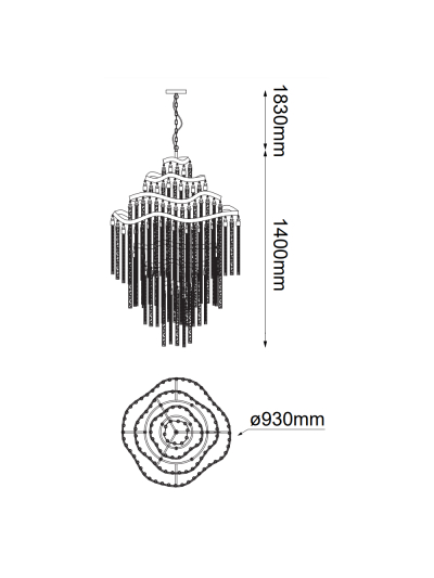 COLGANTE DECORATIVO CRYSTAL CHAINS 18