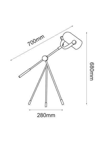 Lámpara Trípode Negra Dorada