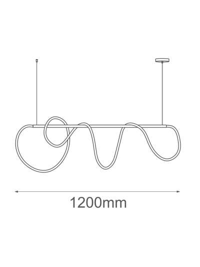 Lámpara Colgante LED Loop Dorado Lineal