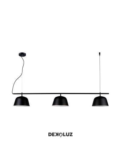 Lámpara Colgante Lineal 3 Luces Negra