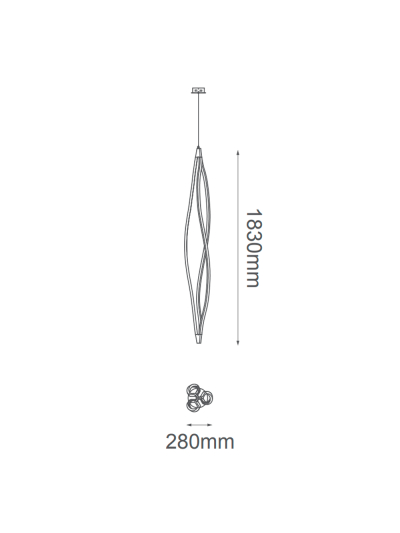 Aki- Pendant LED decorativo vertical